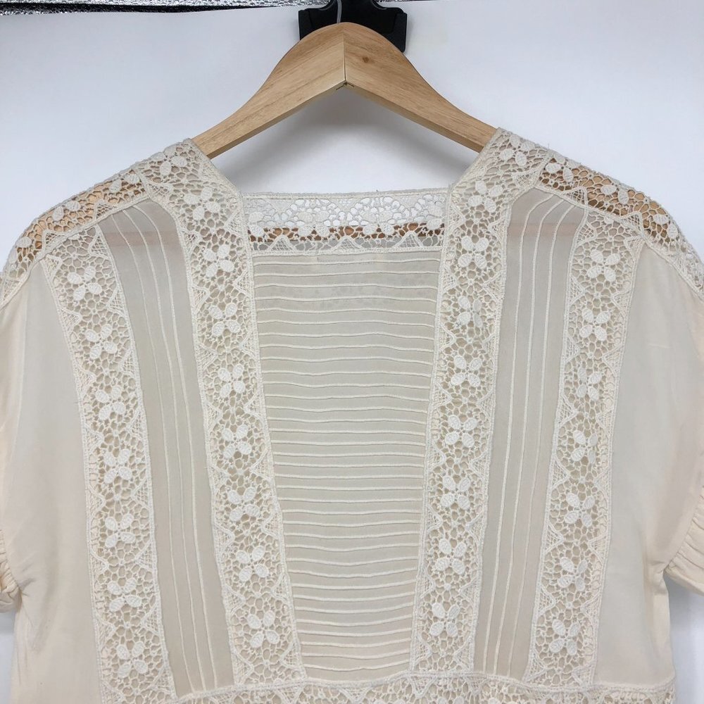 Ulla Johnson Adrienne Scalloped  Silk Eyelet Victorian Blouse Off White Size 2 - Picture 10 of 16